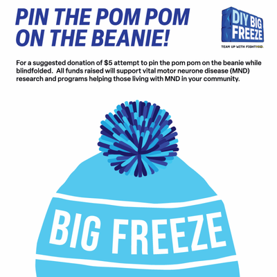 Pin the pom pom on the beanie